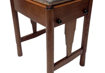 Art Deco Amsterdamse School Stool with Adjustable Seat, 1920s